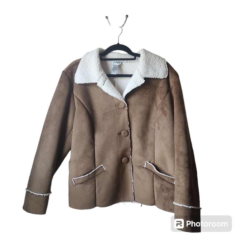 Chico’s Faux Suede Sherpa Jacket Sz. 3 (XL/16)